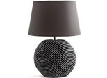 Lampada Da Tavolo Brubaker Lampada Da Comodino Grigio Antracite, Base In Ceramica Con Finitura Opaca Bicolore - Altezza 38 Cm