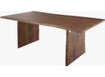 MASSIVMOEBEL24 | Tavolo Da Pranzo In Legno Di Acacia 200X100X76 Marrone Laccato Pure Acacia #215