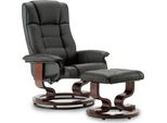 Poltrona Relax Mcombo 9019 Con Poggiapiedi – Girevole A 360° E Reclinabile – Ecopelle Nera