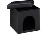 Relaxdays 10019046_46 Relaxdays Sitzhocker Mit Hundebox Schwarz 38,0 X 38,0 X 38,0 Cm