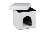 Relaxdays 10019046_49 Relaxdays Sitzhocker Mit Hundebox Weiß 38,0 X 38,0 X 38,0 Cm