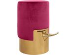 Sgabello Da Bar Casa Padrino Color Lampone / Oro Ø 46 X H. 76 Cm - Arredo Bar