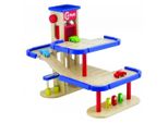 Pintoy Houten Garage + 3 Houten Autootjes