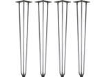Set Di 4 Gambe Per Tavolo In Acciaio Zelsius, Acciaio Grezzo, (H) 71 Cm, 3 Montanti, Gambe A Forcina, Gambe Per Mobili