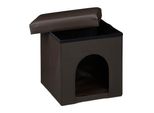 Relaxdays 10019046_93 Relaxdays Sitzhocker Mit Hundebox Braun 38,0 X 38,0 X 38,0 Cm