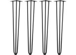 Set Di 4 Gambe Per Tavolo In Acciaio Zelsius, Nero, (H) 71 Cm, 3 Montanti, Gambe A Forcina, Gambe Per Mobili