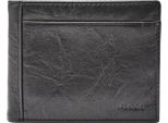 Fossil Pelle Portacarte Neel Bifold With Flip Id Black Nero