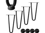 Gambe Per Tavolo 4X Hairpin 25 Cm Gambe A Forcella Nero Struttura Piedini Per Mobili Slitte Per Tavolo