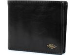 Fossil Pelle Portafoglio Ryan Bifold With Flip Id Rfid Black Nero
