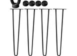 Gambe A Forcella Set Da 4 71 Cm 2 Montanti In Acciaio, Nero, Incl. Protezioni Per Il Pavimento