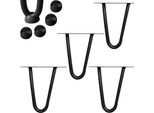 Mucola Gambe Del Tavolo Set Di 4 Gambe A Forcina Telaio Del Tavolo Pattini Del Tavolo Da Pranzo Gamba - Nero 2 Puntoni 10CM