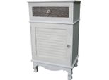 Casa Padrino Cassettiera In Stile Country Grigio Chiaro / Marrone 45 X 32 X H. 76 Cm - Cassettiera Fatta A Mano Con Anta E Cassetto