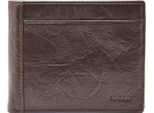 Fossil Portafoglio Neel Large Coin Pocket Bifold Brown Marrone