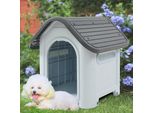 Cuccia Per Cani 'Bello' 75 X 59 X 66 Cm In Plastica Bianco/Grigio