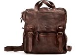 Harold's Pelle Zaino Per Il Tempo Libero Zaino Submarine Backpack Brown Marrone Scuro