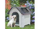 Cuccia Per Cani 'Bello' Con Botola Sul Tetto 87 X 72 X 75 Cm In Plastica Bianco/Grigio