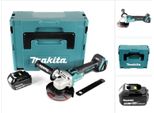 Makita Dga 504 T1J 18 V Smerigliatrice Angolare Brushless A Batteria 125 Mm In Valigetta Makpac + 1X Batteria 5,0 Ah - Senza Caricatore