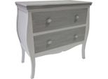 Casa Padrino Cassettiera In Stile Country Con 2 Cassetti Bianco Antico/Grigio 77 X 40 X H. 78 Cm - Mobili In Stile Country