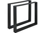 Set Di 2 Gambe Per Tavolo Da Pranzo "Makers"" 80 X 72 Cm Acciaio Nero"