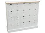 Casa Padrino Cassettiera In Stile Country Bianco Antico / Colori Naturali 105 X 39 X H. 93 Cm - Cassettiera In Stile Country Con 20 Cassetti