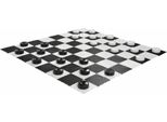 Gioco Di Dama Da Giardino, 8X8, Per Esterni E Interni - Pvc - Pietre Da 10 Cm - Con Base In Plastica 140X140 Cm