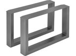 Set Di 2 Gambe Per Tavolino "Makers"" 64 X 40 Cm Acciaio Grigio Acciaio"
