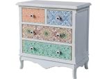 Casa Padrino Cassettiera In Stile Country Shabby Chic Bianco Antico / Multicolore 70 X 38 X H. 71 Cm - Collezione In Stile Country