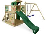 Wickey Torre Gioco Arrampicata Smart Camp Con Altalena E Scivolo, Casa Sull'albero Con Sabbiera, Scala Per Arrampicarsi E Accessori Da Gioco - Verde
