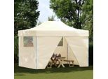 Vidaxl Tenda Pieghevole Pop-Up Con 4 Pannelli Laterali 3 X 4,5 M Bianco Crema