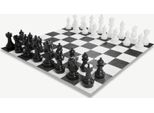 Set Di Scacchi Xl Per Esterni - Re 30 Cm - Inclusa Base In Plastica 140 X 140 Cm