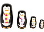 Small Foot 10619 Figure Di Pinguini Matrioska Multicolore In Legno