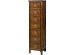 Casa Padrino Cassettiera Liberty Con 7 Cassetti Marrone 35 X 30 X H. 127 Cm - Qualità Lusso