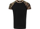 Urban Classics Maglietta Raglan A Contrasto Nero/Bosco Camouflage-L