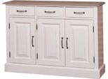 Casa Padrino Cassettiera In Stile Country Anticato Bianco / Colori Naturali 120 X 35 X H. 85 Cm - Mobili In Stile Country