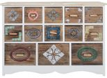 Casa Padrino Cassettiera In Stile Country Con 13 Cassetti Bianco / Multicolore 108 X 39 X H. 81 Cm - Mobili In Stile Country