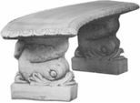 Panchina Casa Padrino / Panchina Da Giardino Grigio 140 X H. 45 Cm - Panchina Curva In Cemento Da Giardino In Stile Orientale