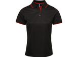 Premier Ladies Contrast Cool Check Polo Shirt RW5519 (Xl) (Nero/Rosso)