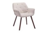 Clp Sedia Visitatore Cassidy In Tessuto Con Braccioli, Noce Beige