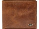 Fossil Pelle Portafoglio Ryan Passcase Dark Brown Marrone