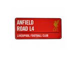 Insegna In Metallo Del Liverpool Fc Con Stemma Ufficiale Del Club E Indirizzo Dello Stadio BS646 (Taglia Unica) (Rosso)