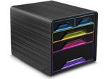Cassettiera Cep Smoove Gloss 5 Cassetti Nero / Colorato