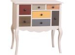 Casa Padrino Cassettiera In Stile Country Crema / Multicolore 80 X 48 X H. 82 Cm - Cassettiera In Stile Country Con 7 Cassetti