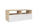 Mobile Tv In Legno 95X35X36 Cm Rovere E Bianco