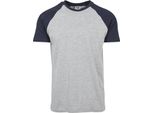 Urban Classics - Maglietta Raglan A Contrasto Grau / Navy - 3XL
