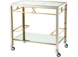 Casa Padrino Carrello Di Servizio Argento / Oro 80 X 48 X H. 76,5 Cm - Hotel Ristorante Ristorazione Accessori
