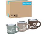 Set Di 72 Tazze Da Espresso In Ceramica Moderna Marrone Beige 50 Ml