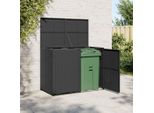 Vidaxl Contenitore Per Rifiuti Da 2 Tonnellate In Rattan Nero 148X80X111 Cm