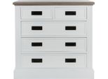 Casa Padrino Cassettiera In Stile Country A 5 Cassetti Bianco/Grigio 85 X 40 X H. 86 Cm - Mobili In Stile Country