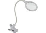Lampada Da Scrivania A Led Con Clip E Lente D'ingrandimento - 5 Diottrie - 6 W - 30 Led - Bianca