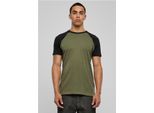 Urban Classics - Maglietta Raglan A Contrasto Oliv / Schwarz Xxl
